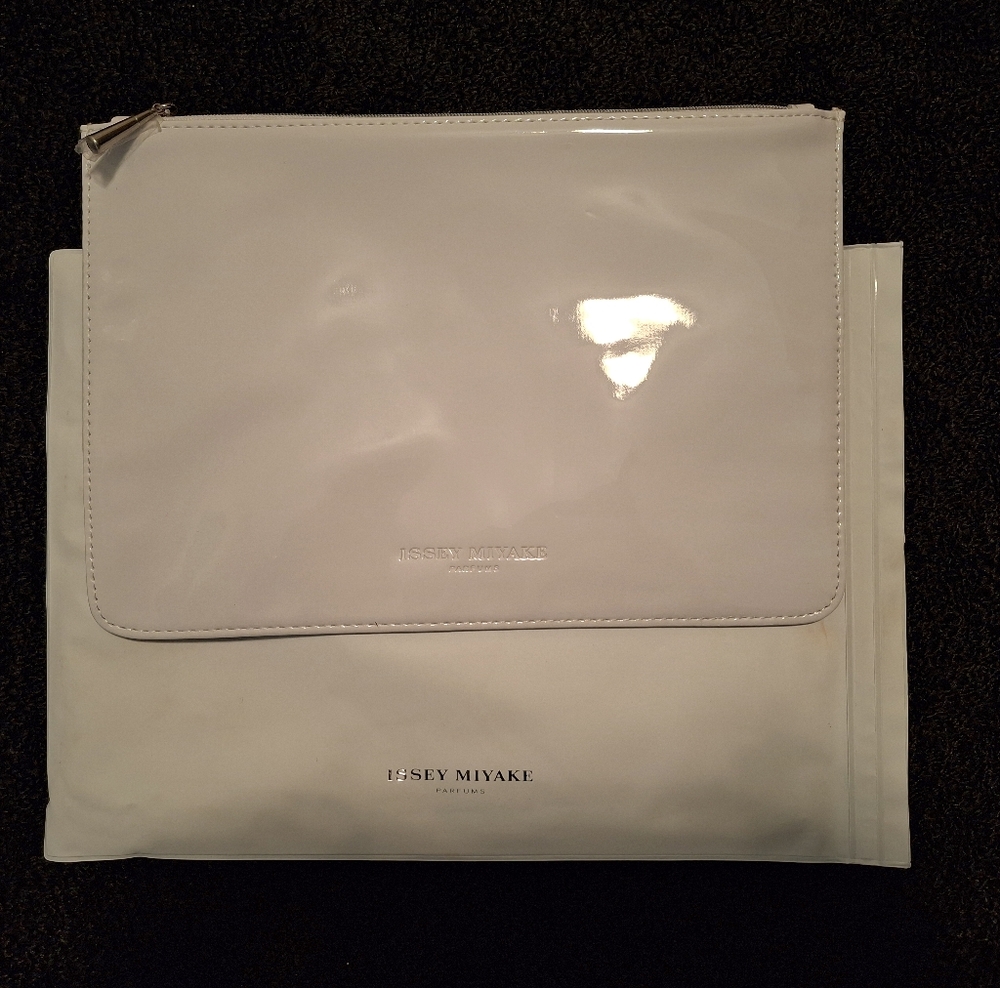 Beautiful White Issey Miyake Makeup Bag